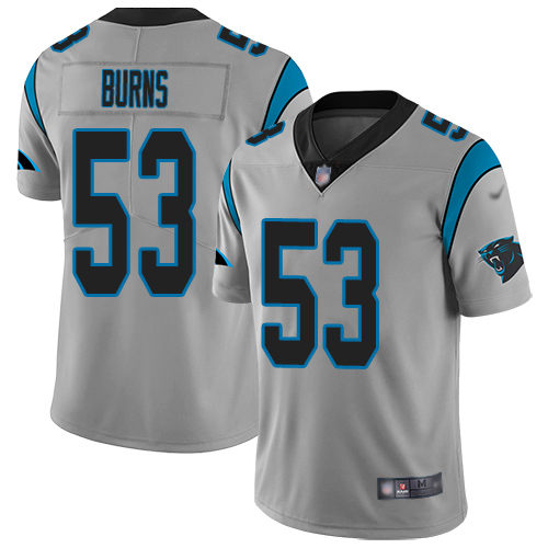 Carolina Panthers Limited Silver Youth Brian Burns Jersey NFL Football #53 Inverted Legend